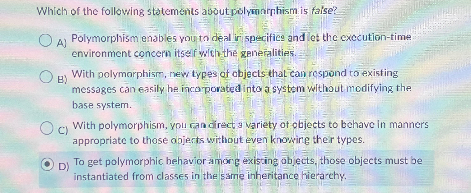 Which of the following statements about