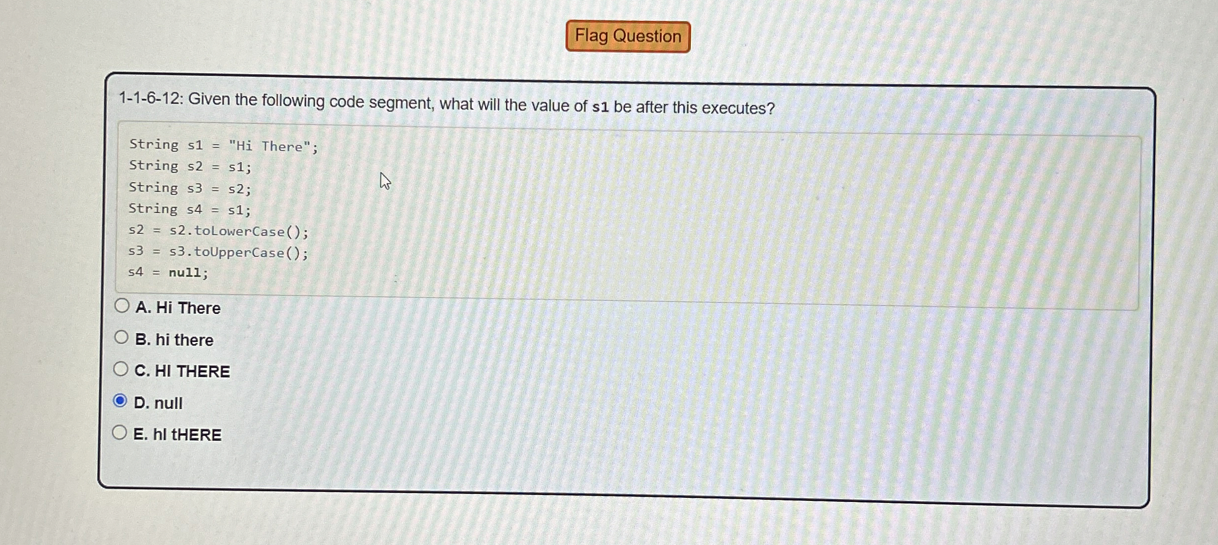 1 - 1 - 6 - 1 2 : Given the following code