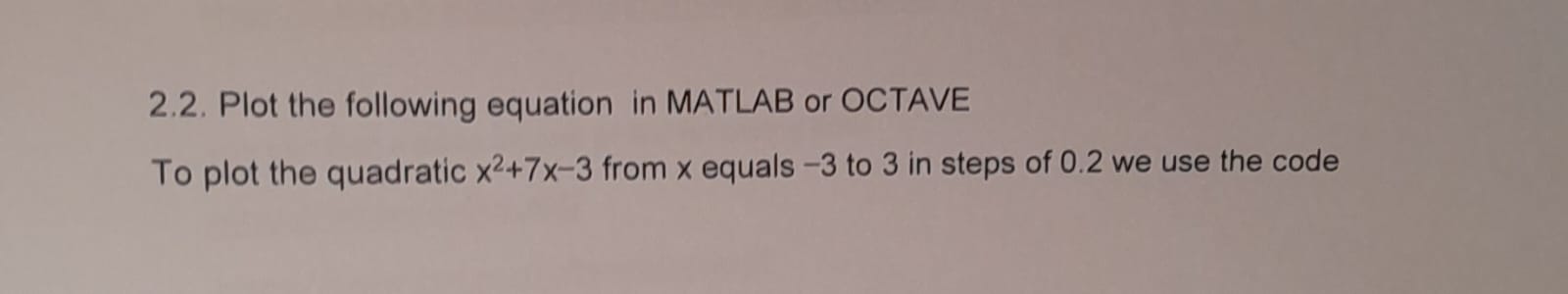 2 . 2 . Plot the following equation in MATLAB To