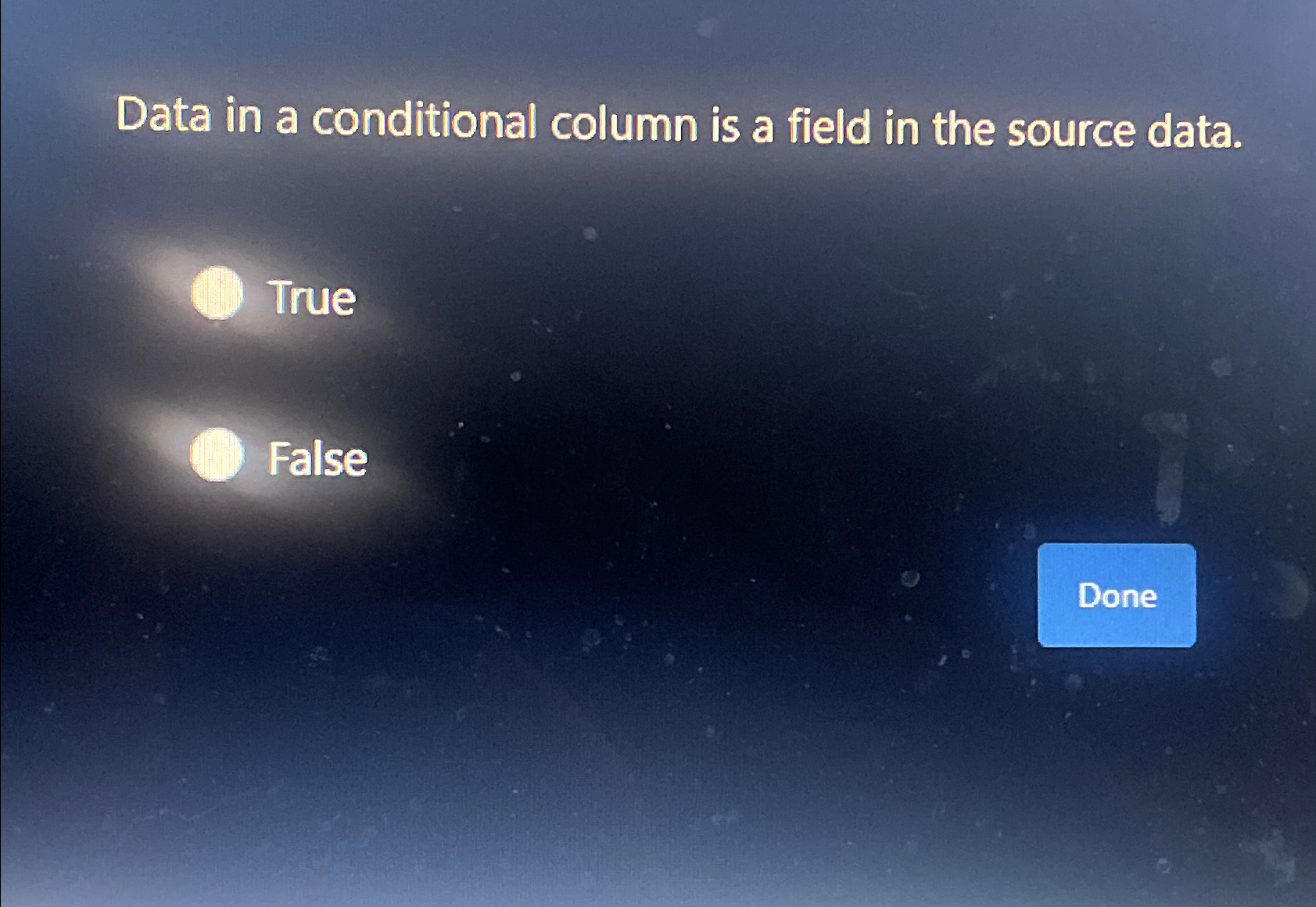 Data in a conditional column is a field in the