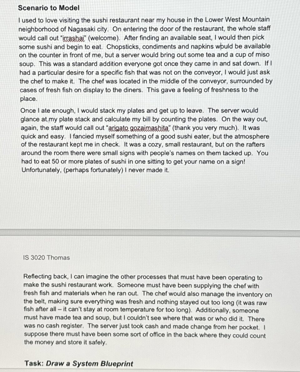 Expert help Scenario to Model I used to love