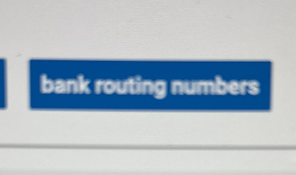 bank routing numbers