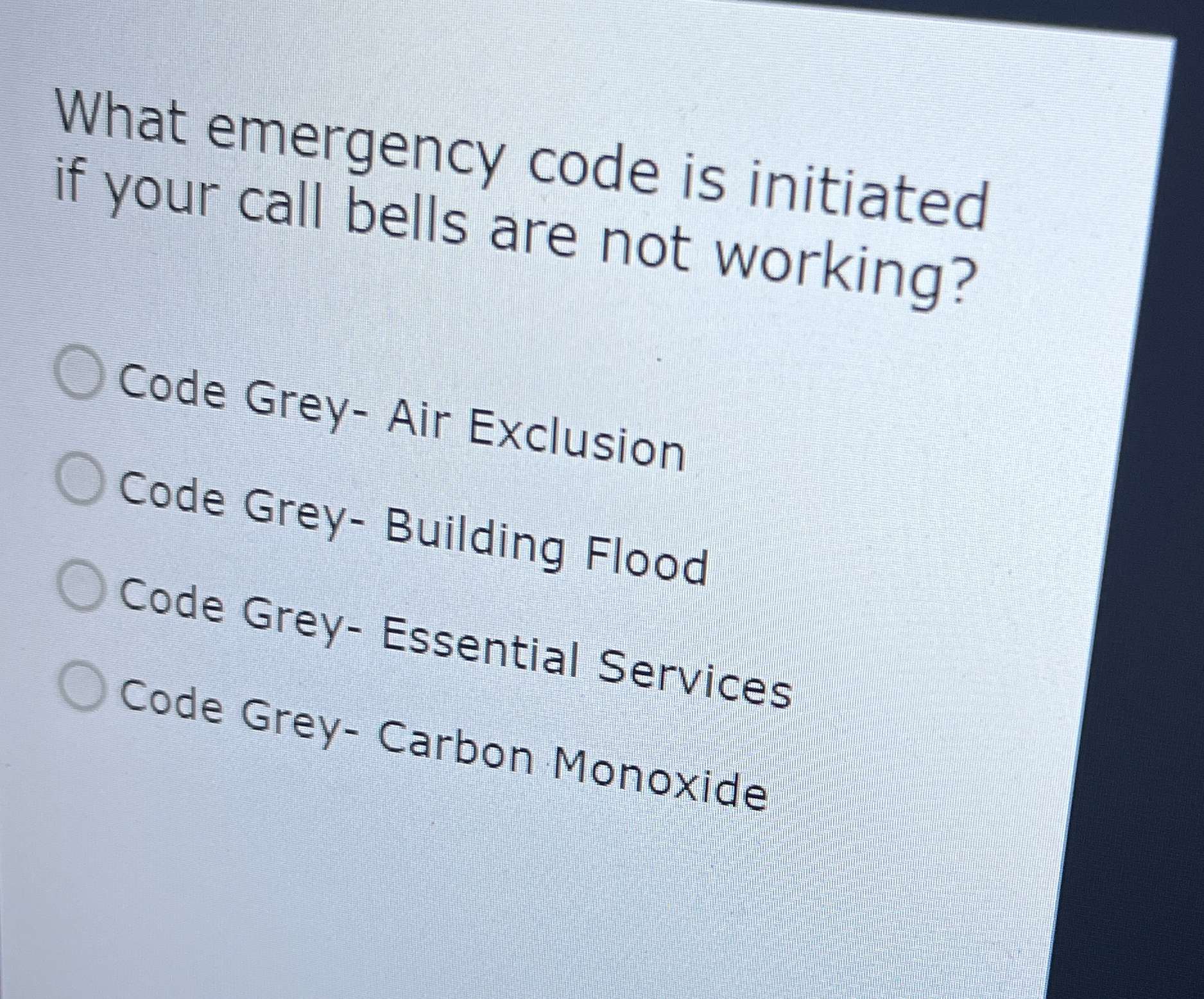 What emergency code is initiated if your call