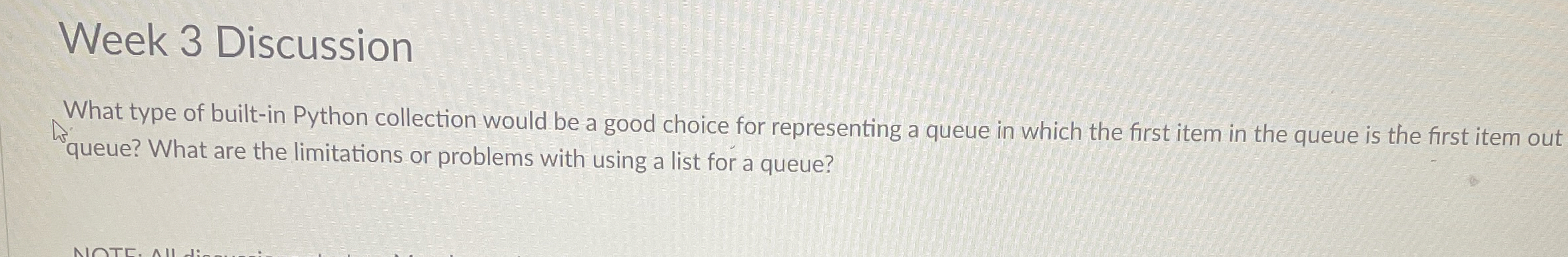 Week 3 Discussion What type of built - in Python