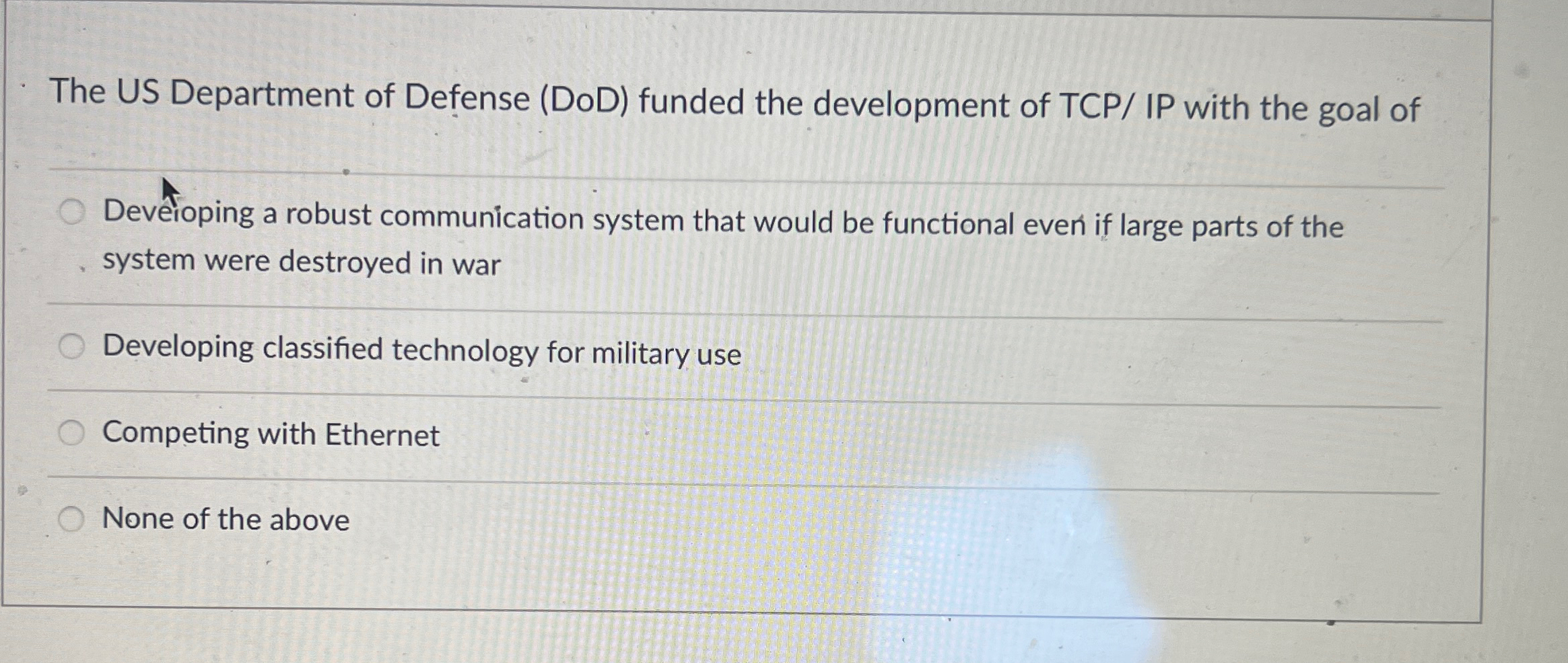 The US Department of Defense ( DoD ) funded the