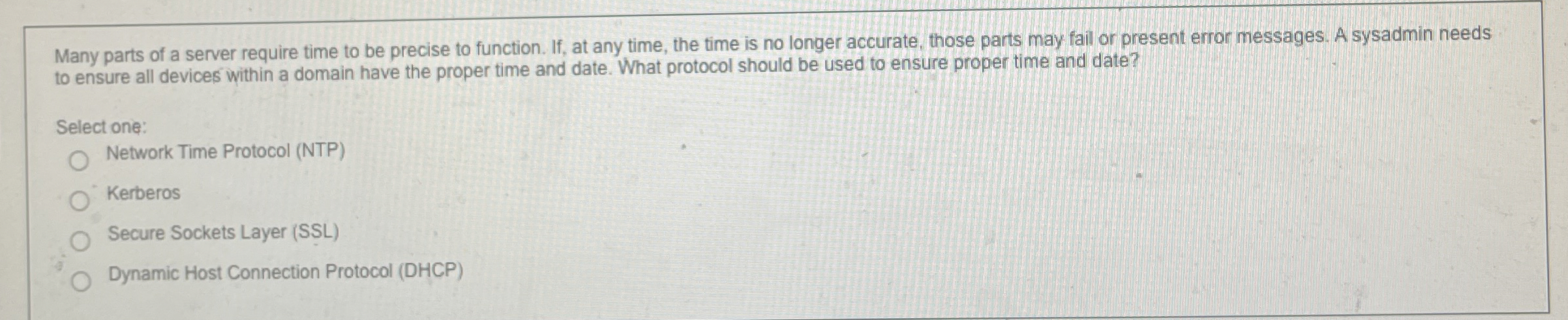 Many parts of a server require time to be precise