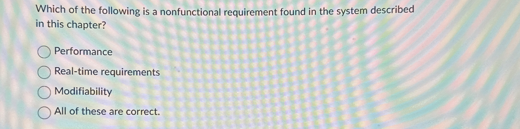Which of the following is a nonfunctional