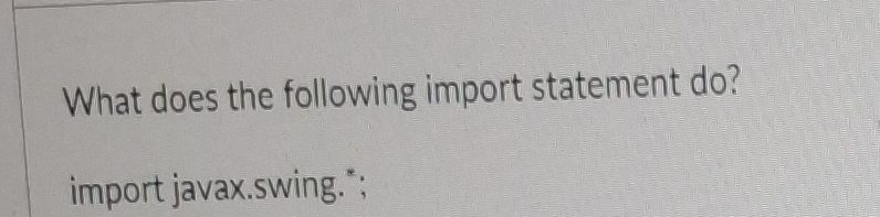 What does the following import statement do ?