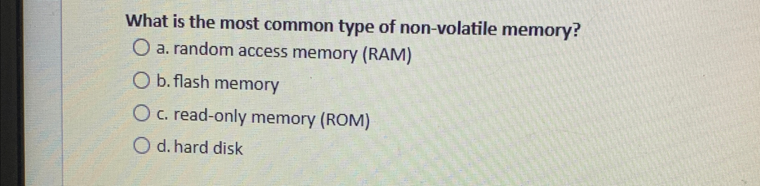 What is the most common type of non - volatile