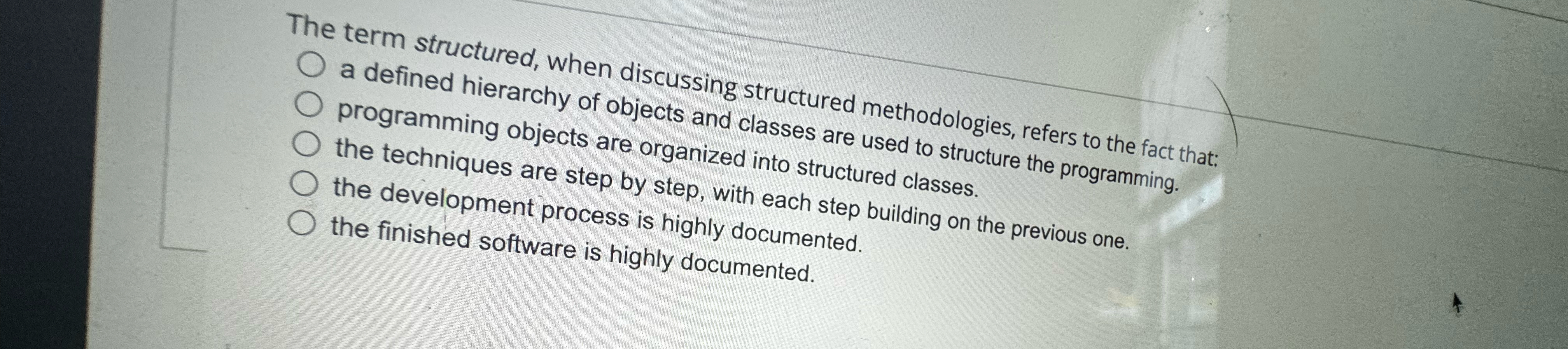 The term structured, when discussing structured