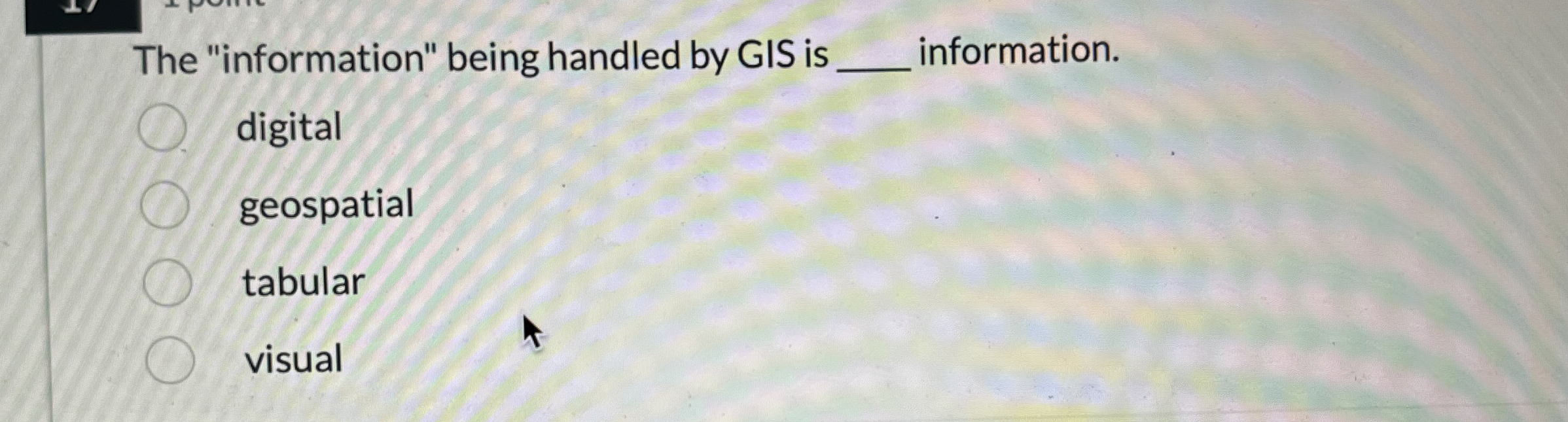 The "information" being handled by GIS is q ,