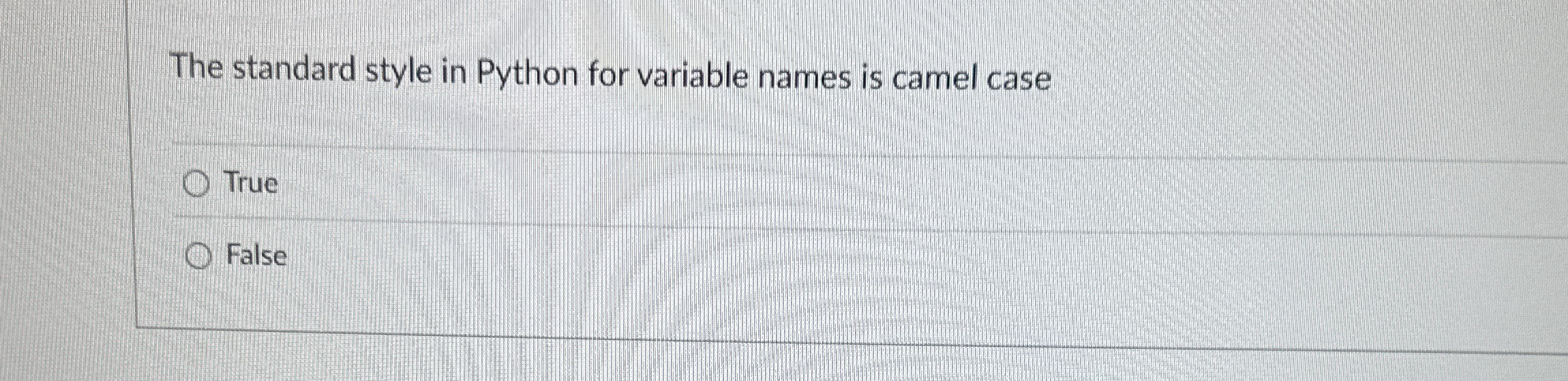 The standard style in Python for variable names