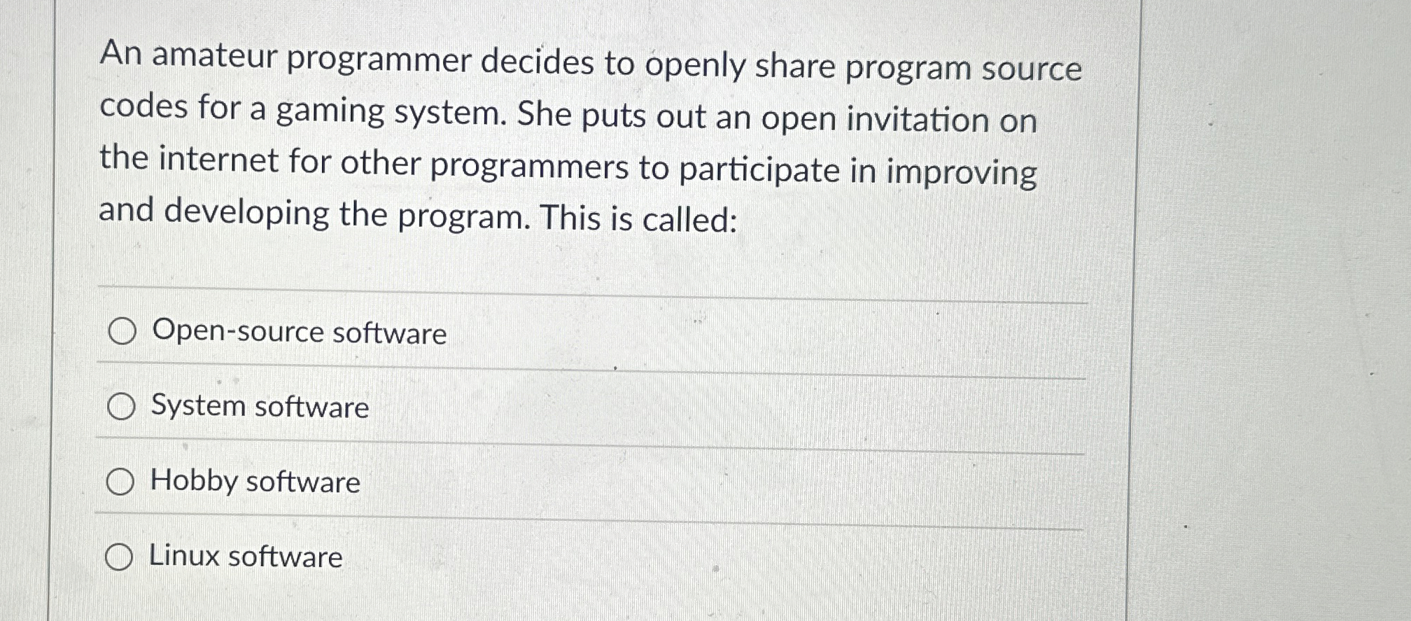 An amateur programmer decides to openly share