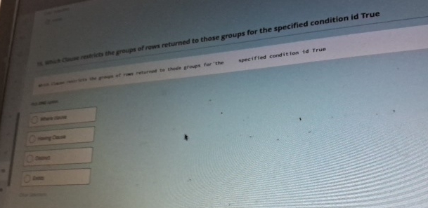 6 ing buans cesticts the groups of rows returned