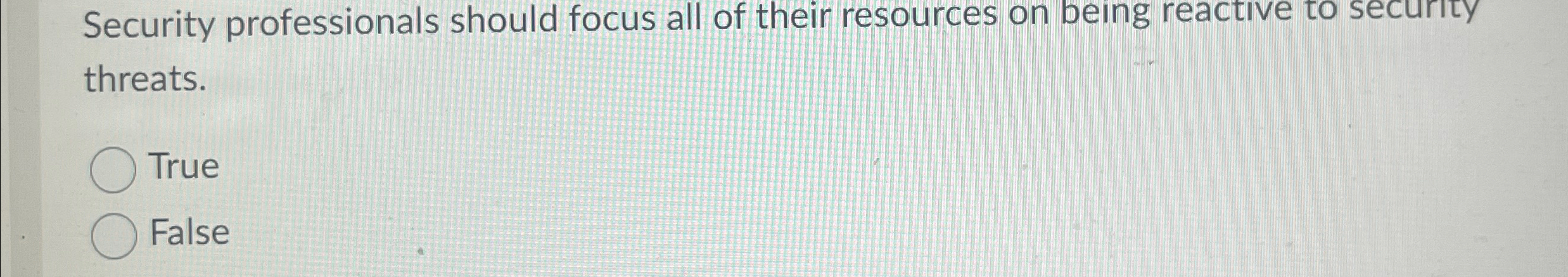 Security professionals should focus all of their