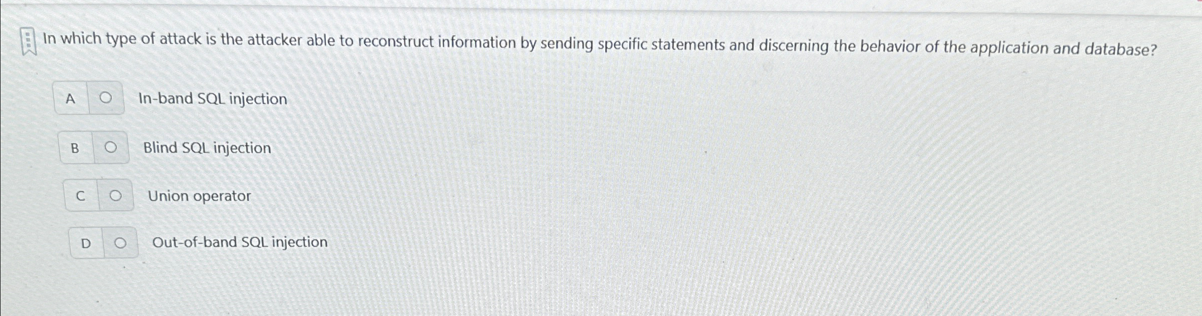 In which type of attack is the attacker able to