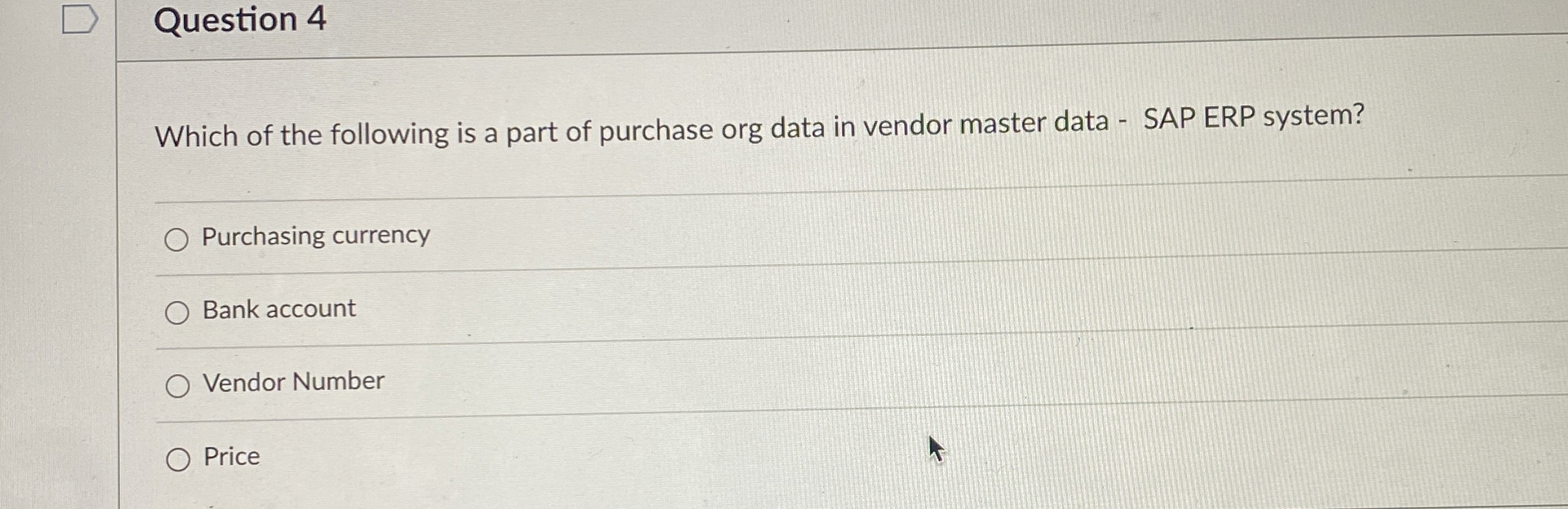 Question 4 Which of the following is a part of