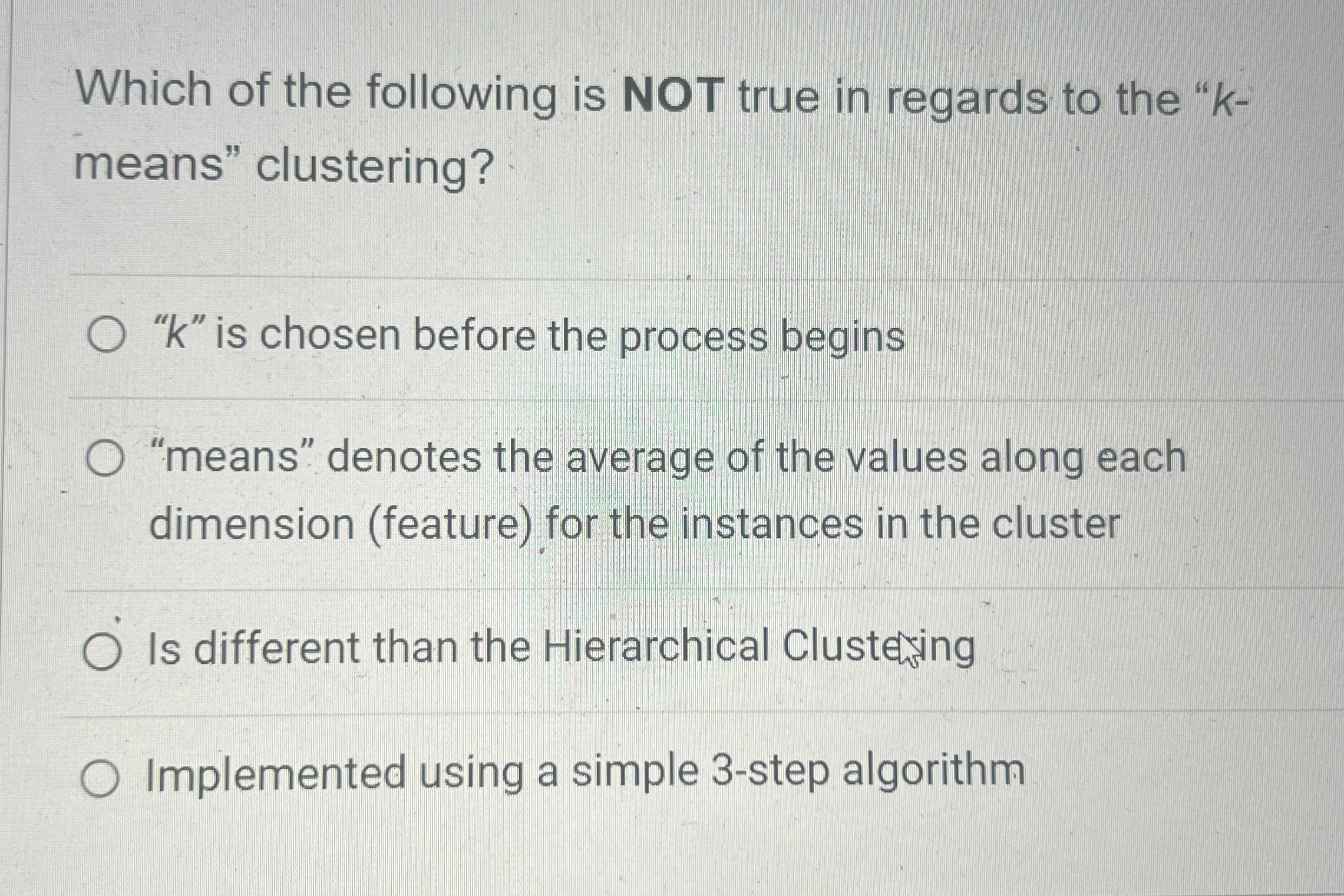 Which of the following is NOT true in regards to