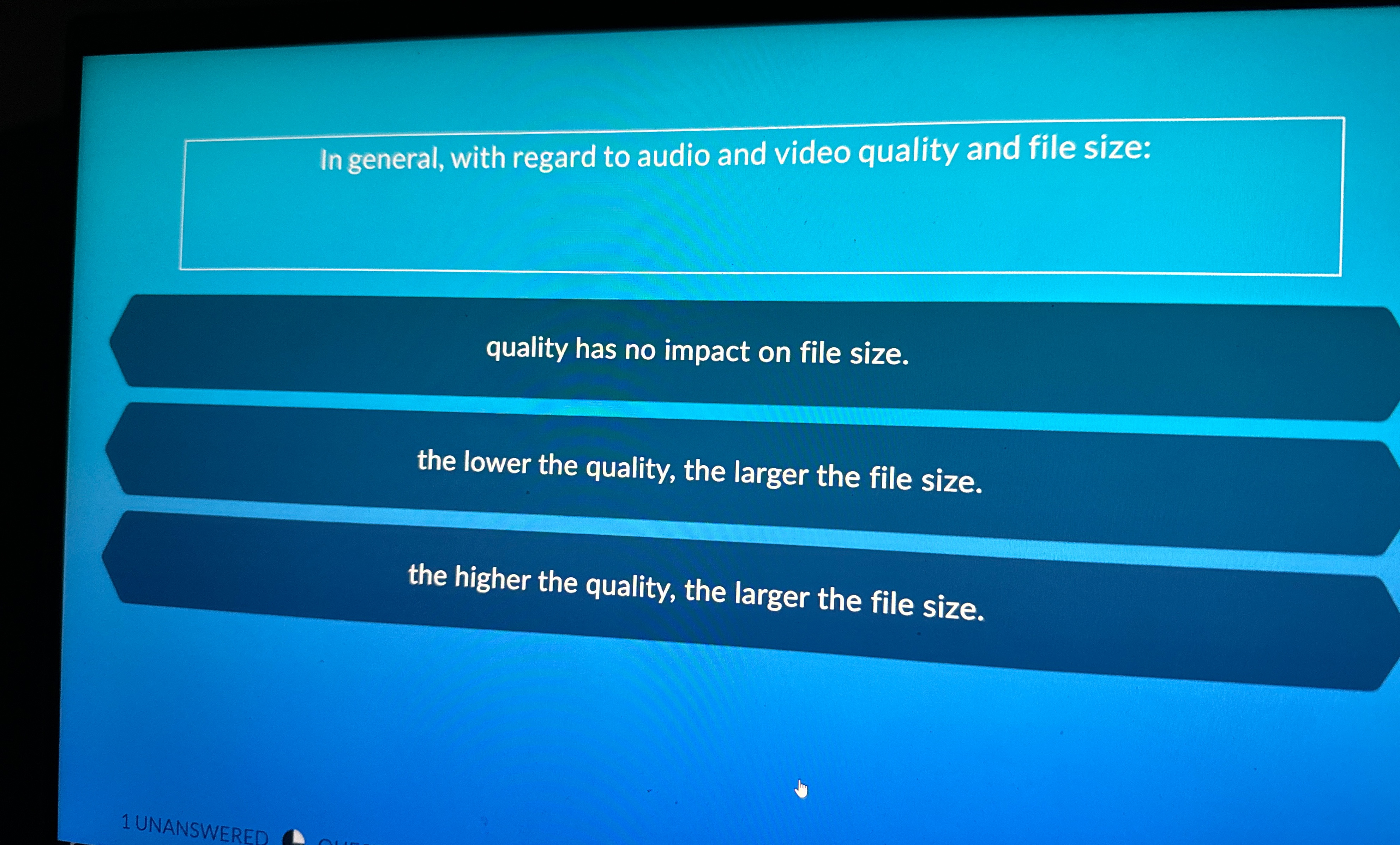 In general, with regard to audio and video