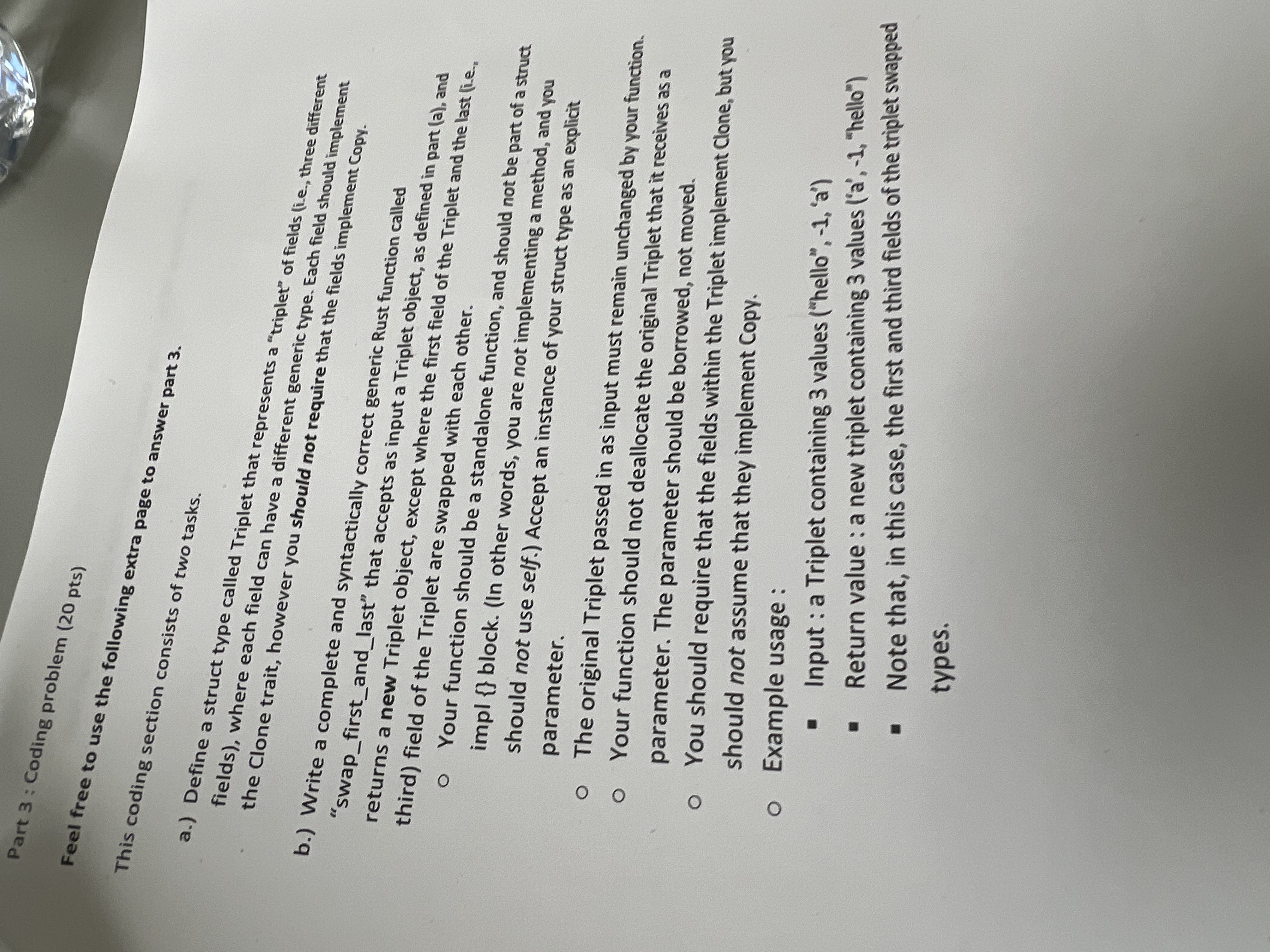 Part 3 : Coding problem ( 2 0 p t s ) Feel free