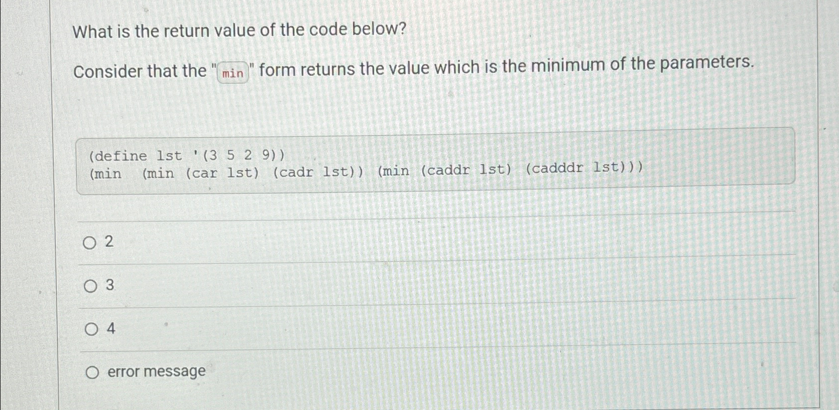 What is the return value of the code below?