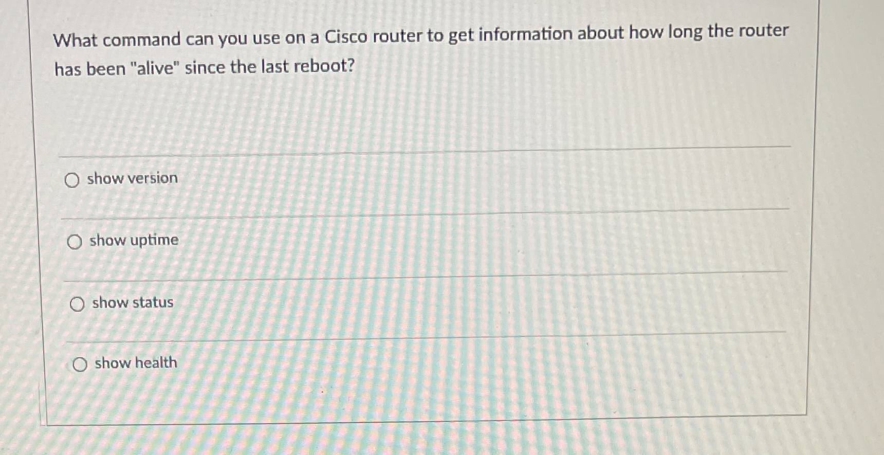What command can you use on a Cisco router to get