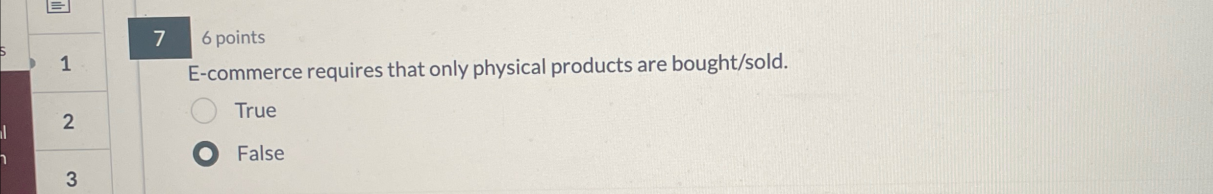 7 6 points 1 E - commerce requires that only