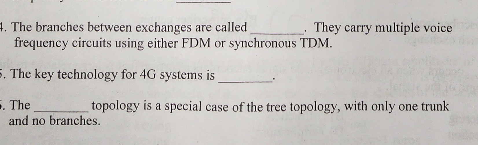 The branches between exchanges are called q ,