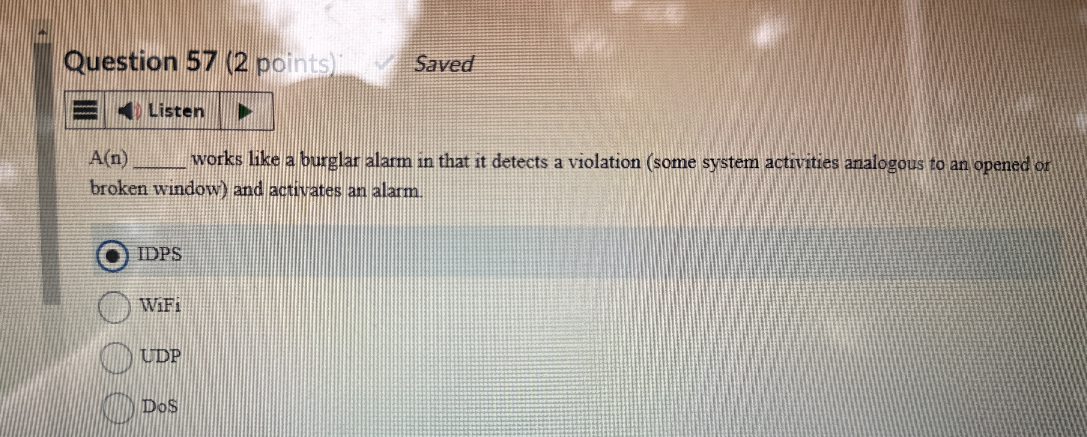 Question 5 7 ( 2 points ) Saved Listen A ( n )
