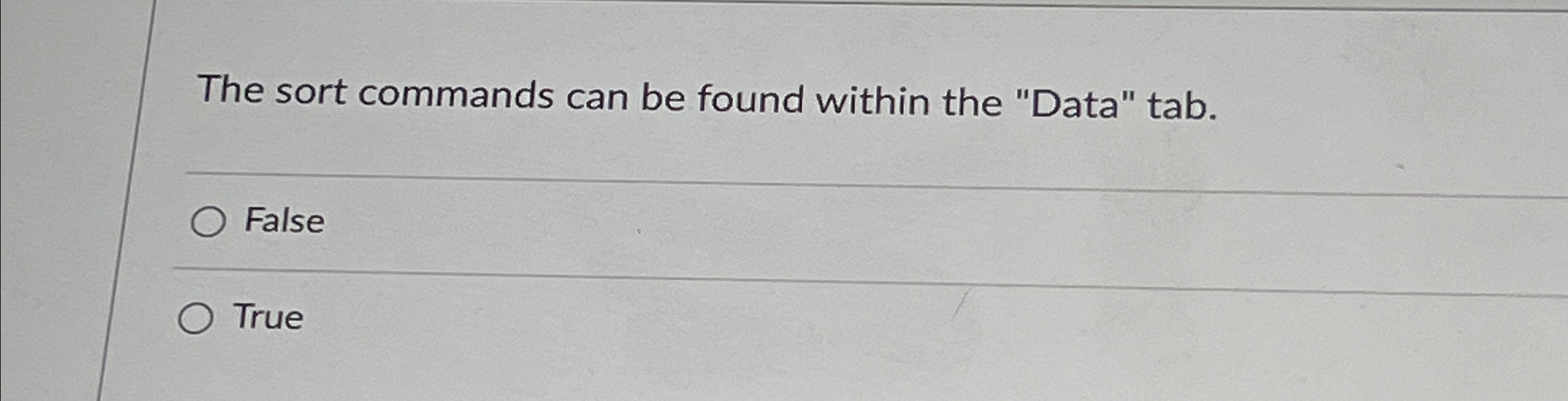 The sort commands can be found within the "Data"