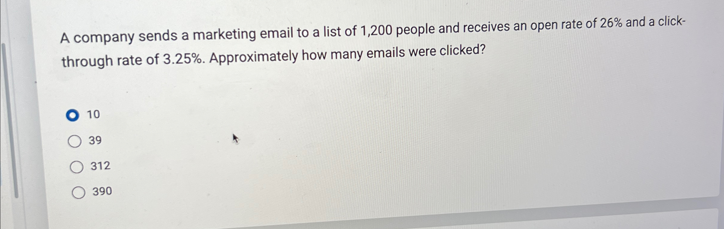 A company sends a marketing email to a list of 1