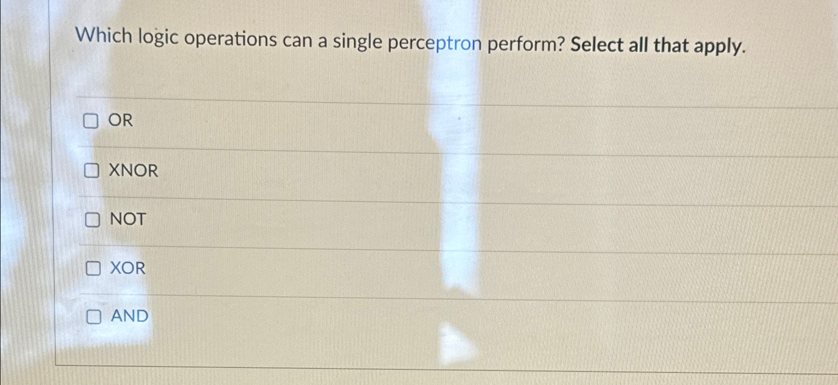 Which logic operations can a single perceptron