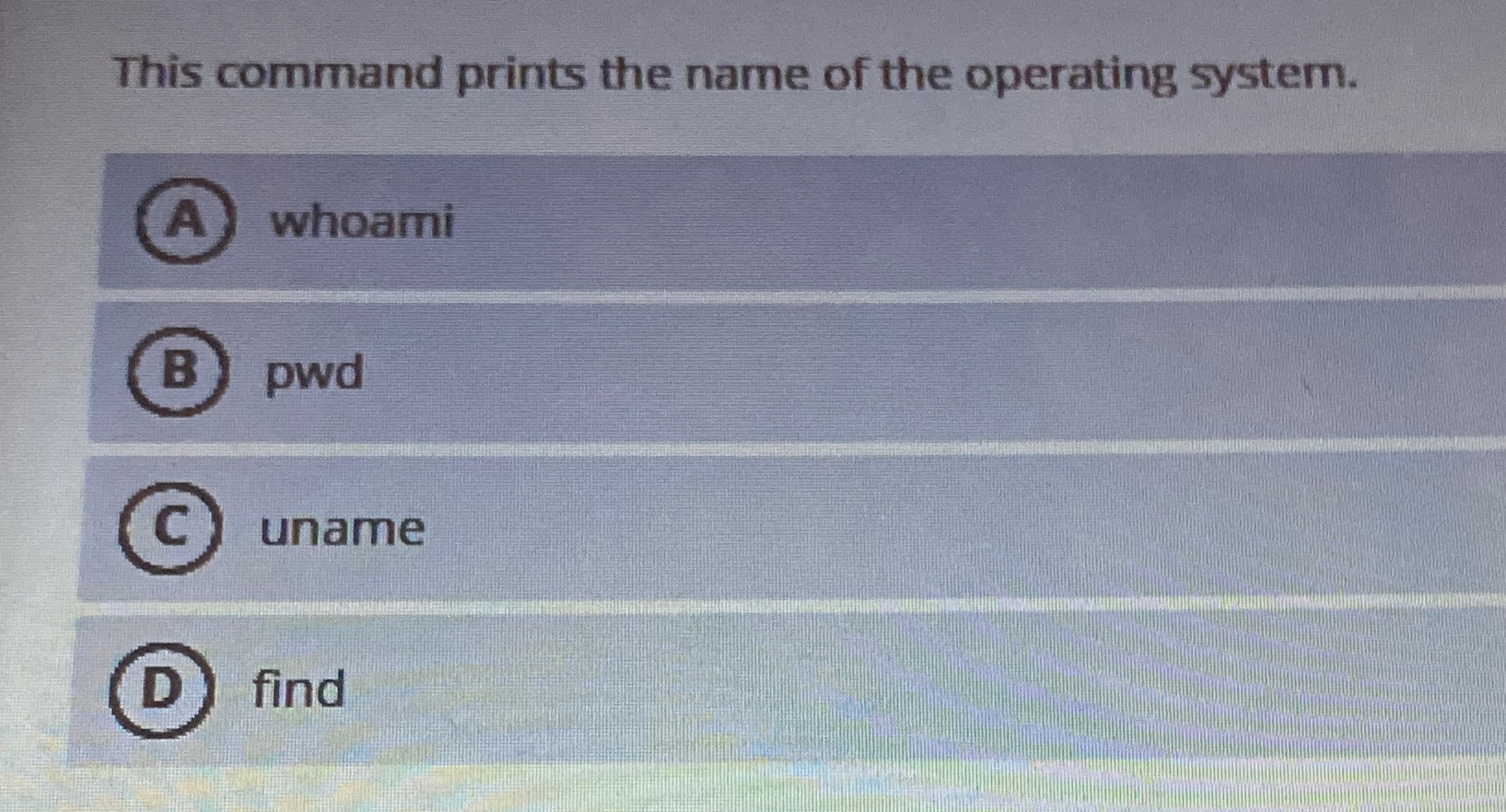 This command prints the name of the operating