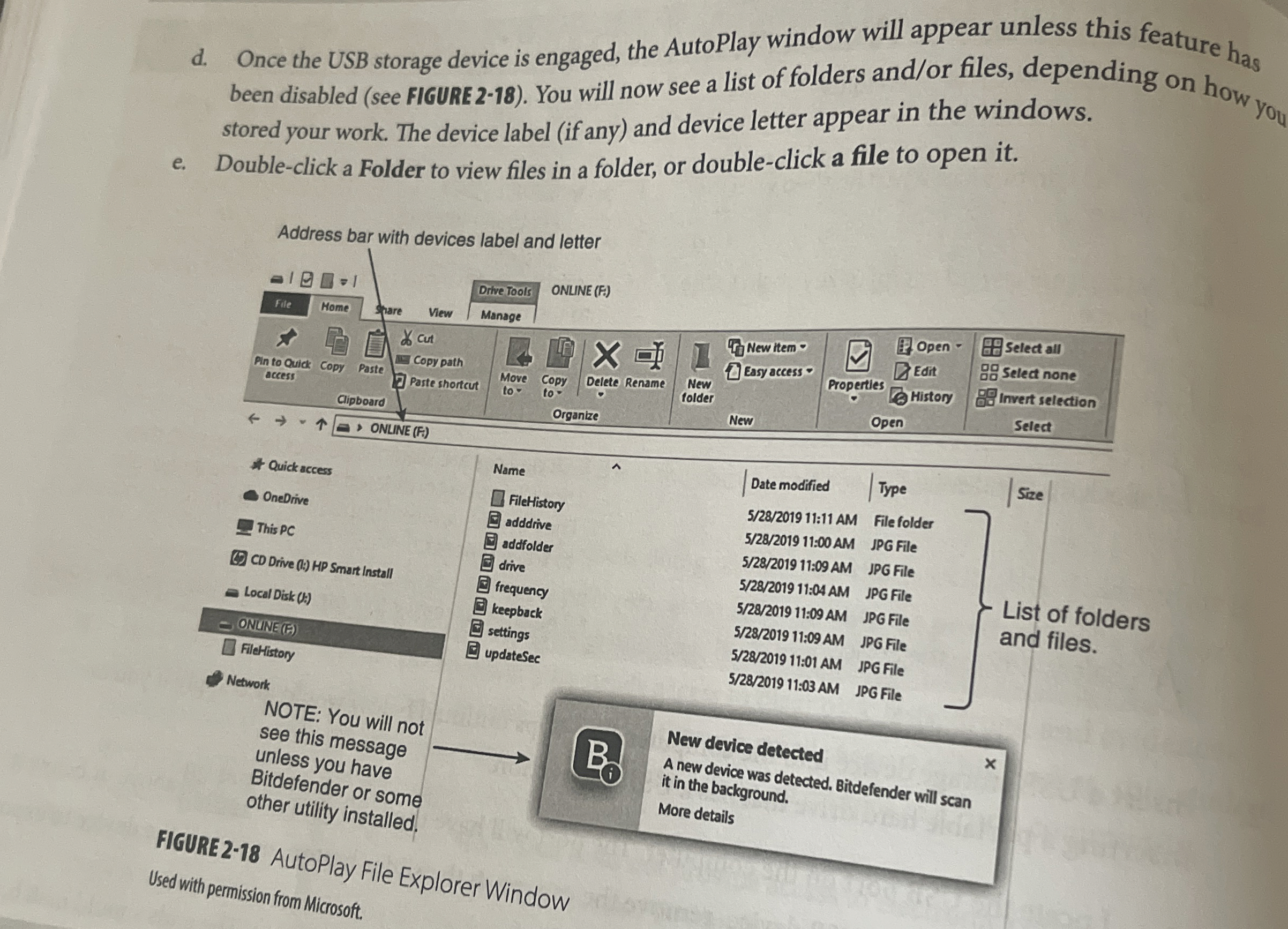 d . Once the USB storage device is engaged, the