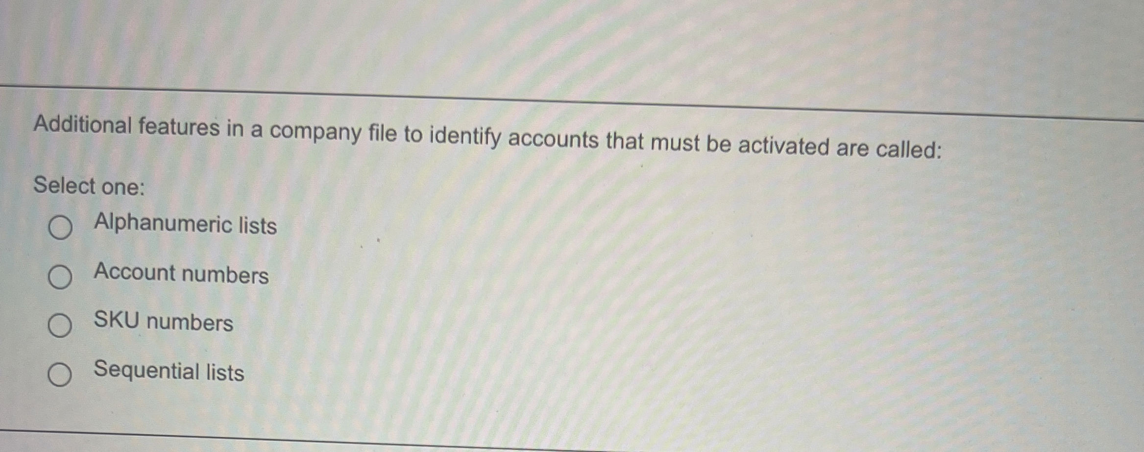 Additional features in a company file to identify