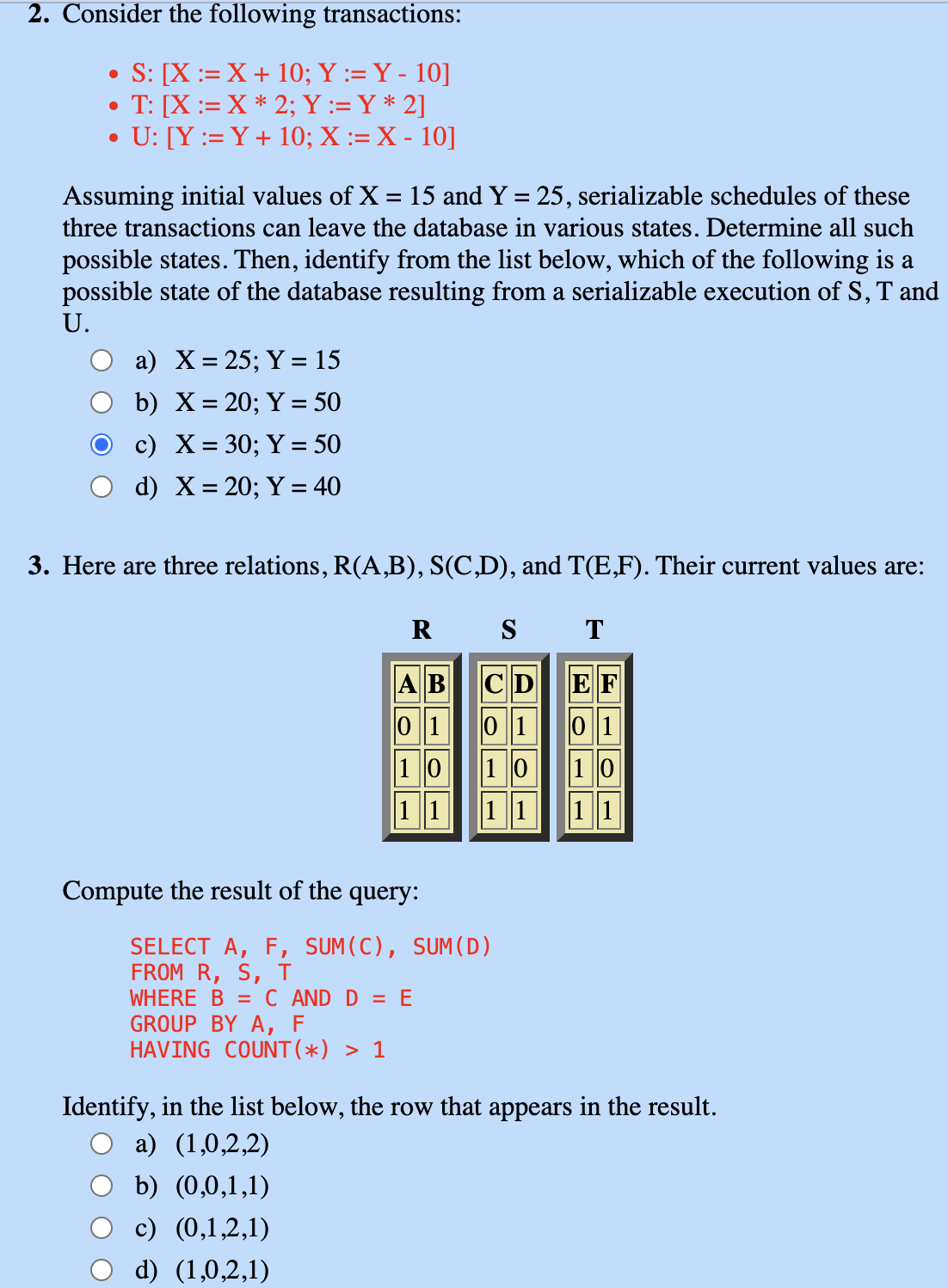 The problems need to be done in SQL: Show all
