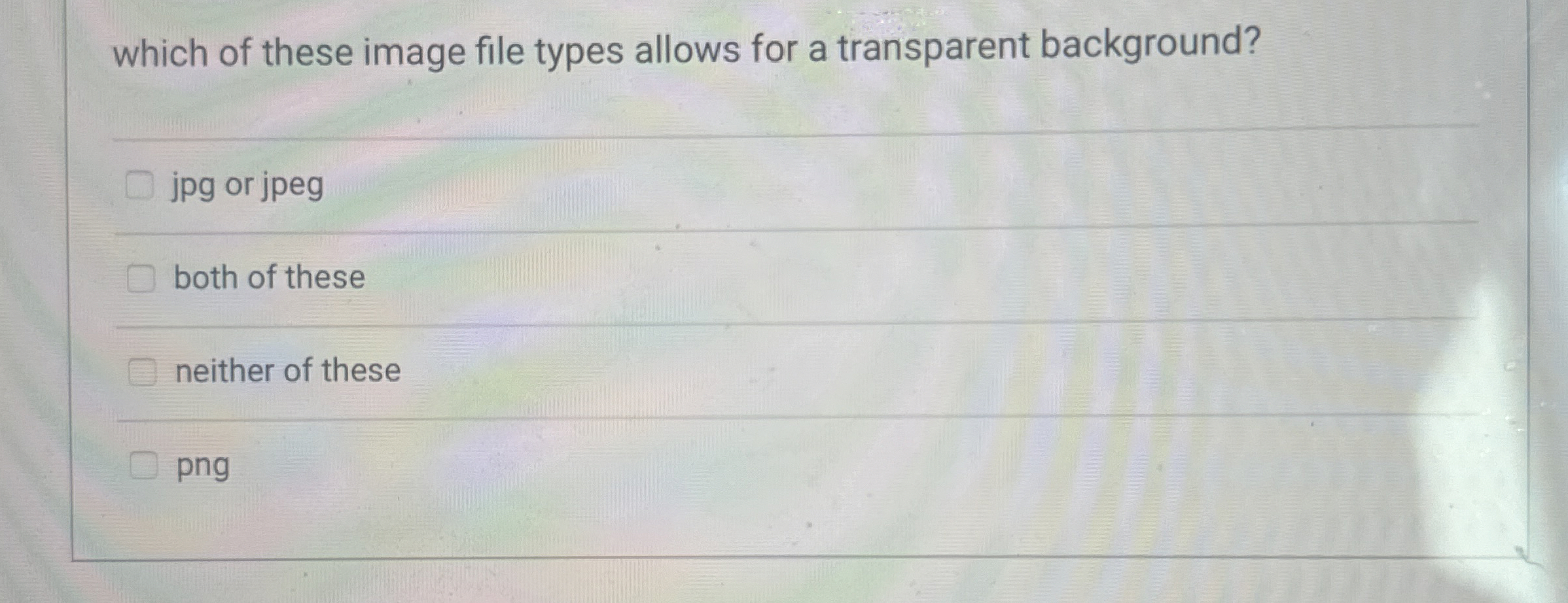 which of these image file types allows for a
