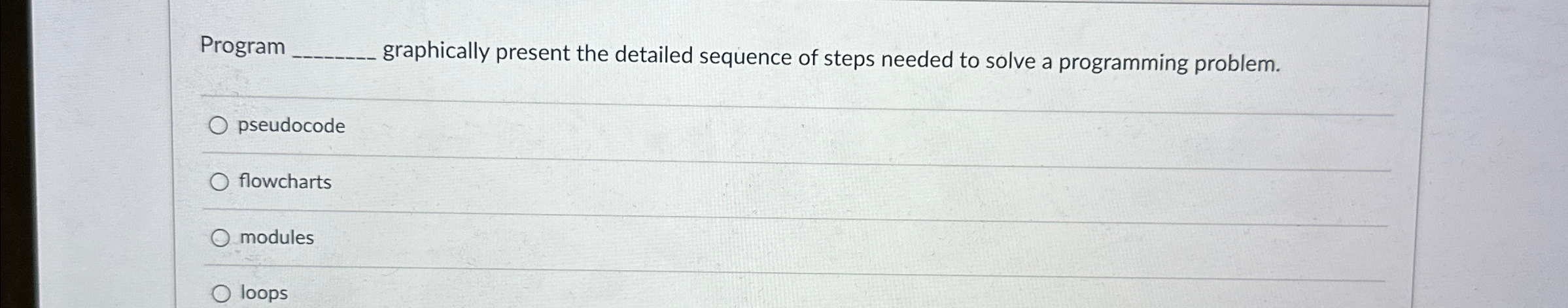 Program graphically present the detailed sequence