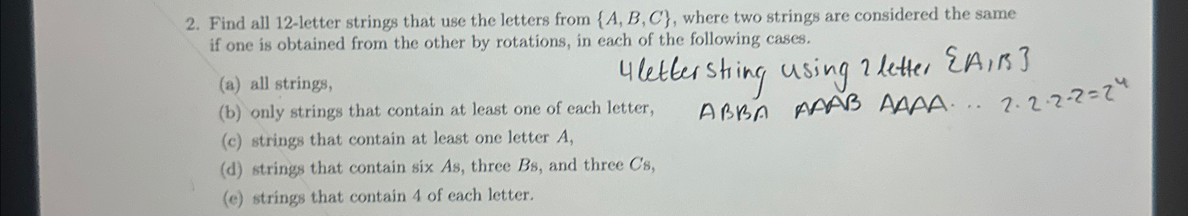 Find all 1 2 - letter strings that use the