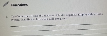 Questions The Conference Board of Canada in 1 9 9