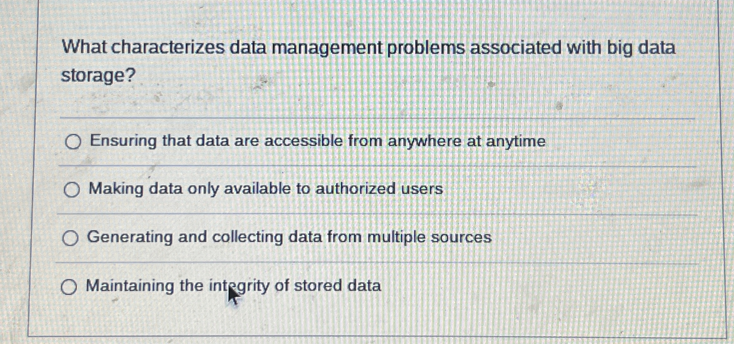 What characterizes data management problems