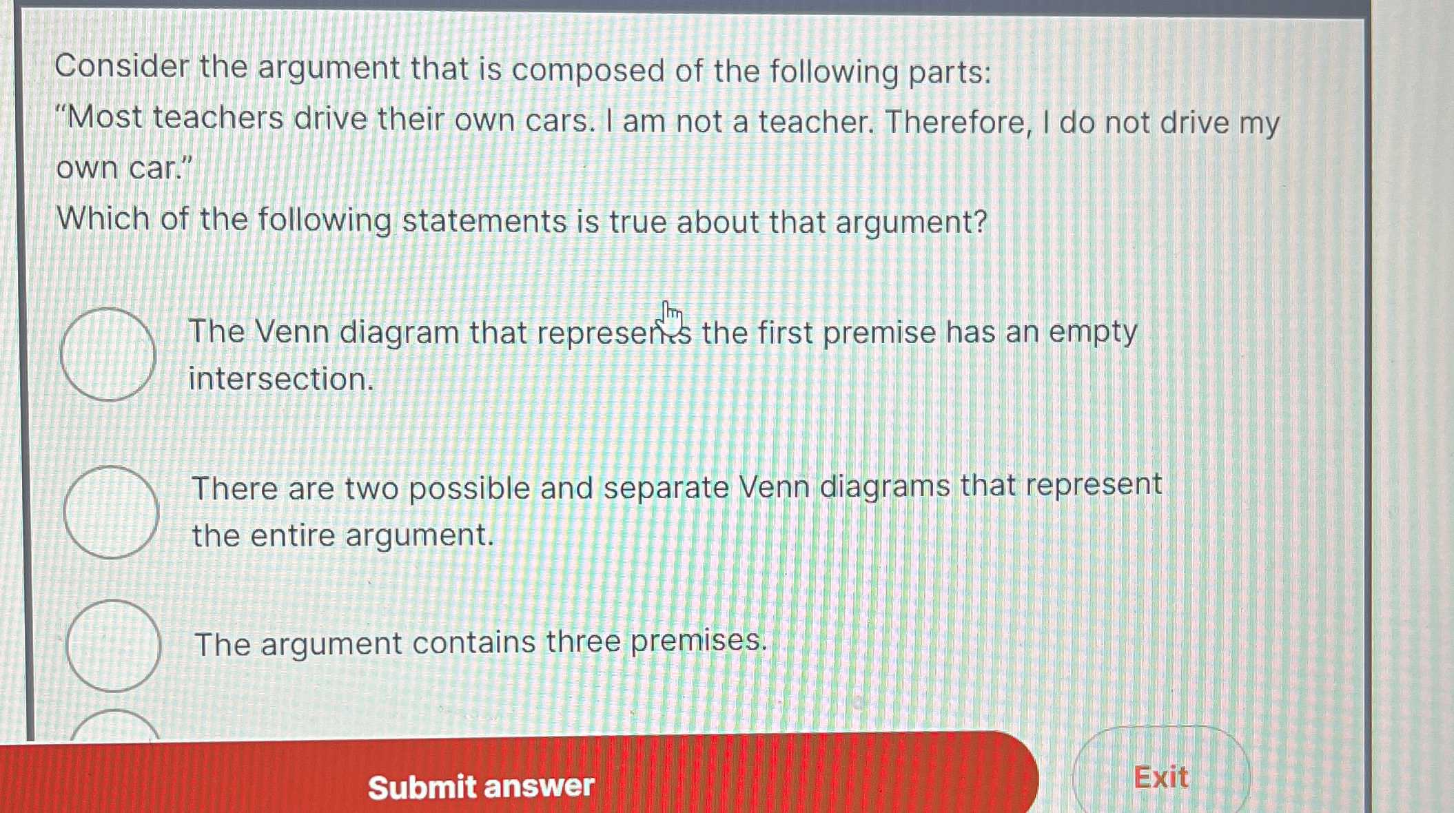 Consider the argument that is composed of the