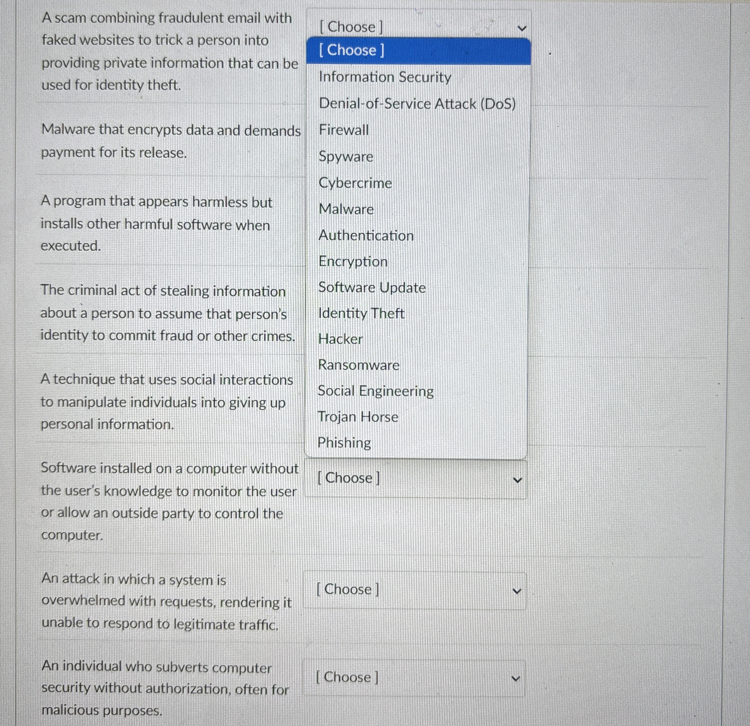 Match the term with its most appropriate