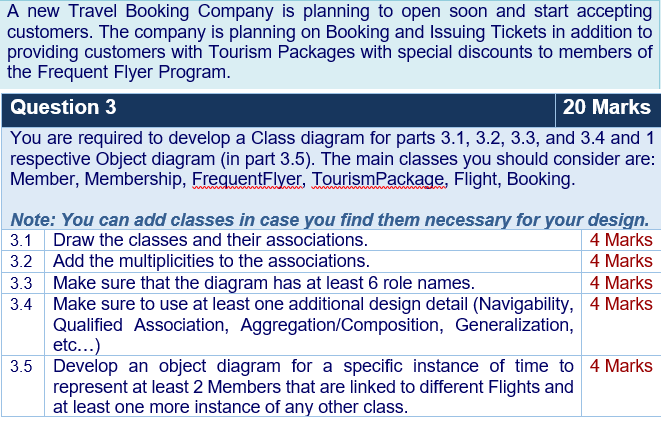 A new Travel Booking Company is planning to open