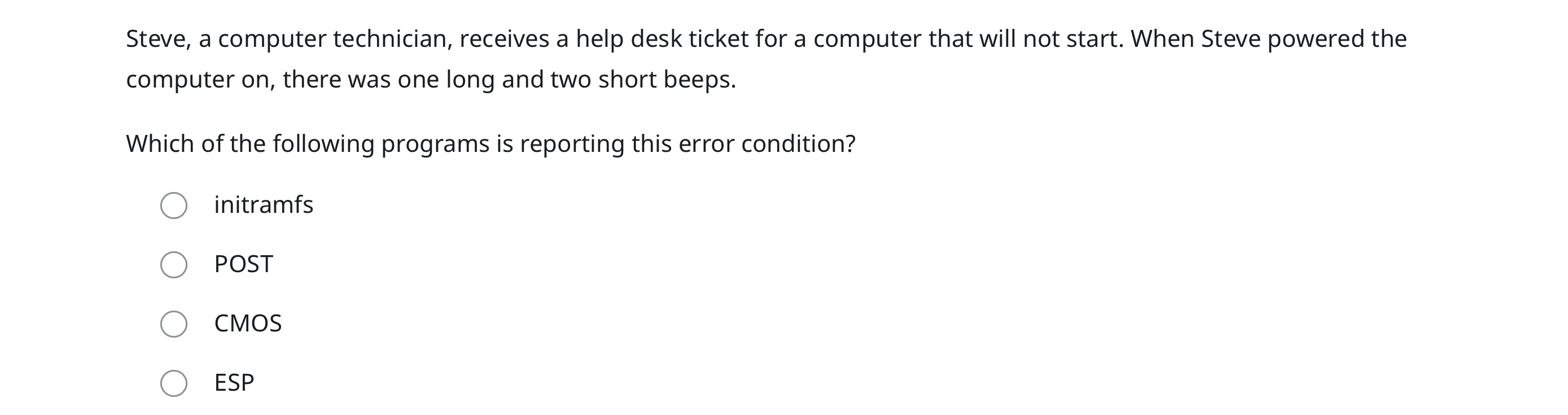 Steve, a computer technician, receives a help