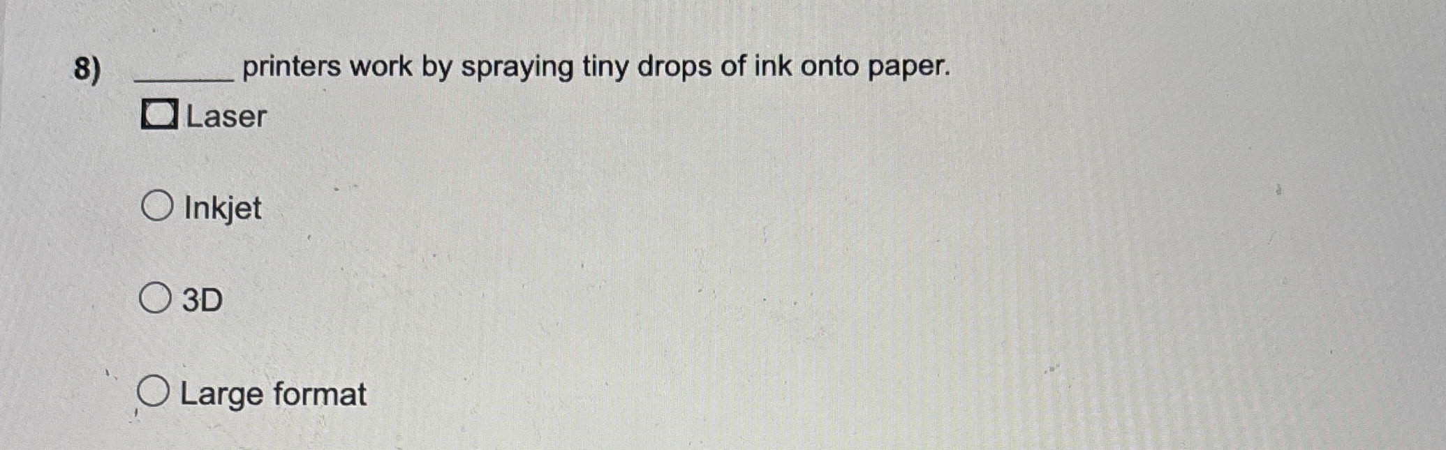 printers work by spraying tiny drops of ink onto