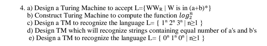 a ) Design a Turing Machine to accept | ) : } is