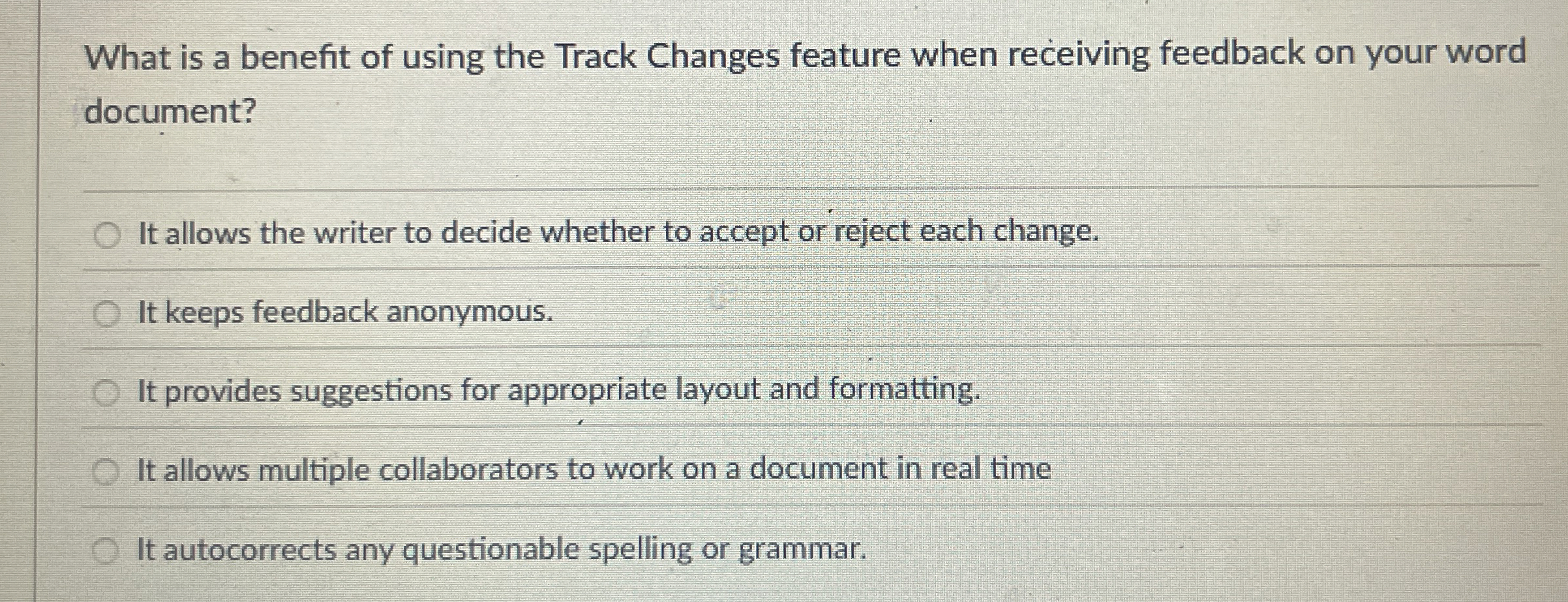 What is a benefit of using the Track Changes