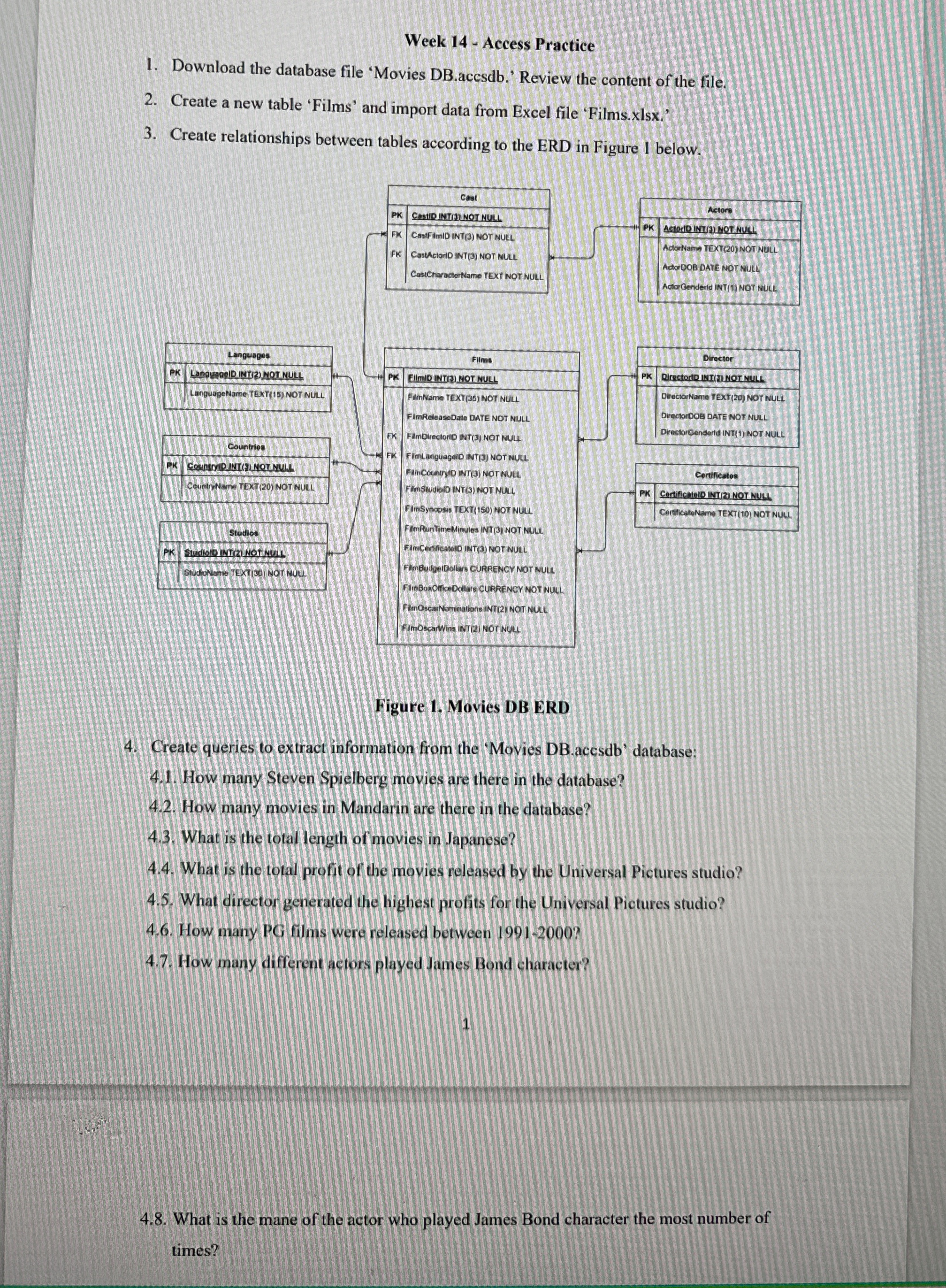 Week 1 4 - Access Practice Download the database