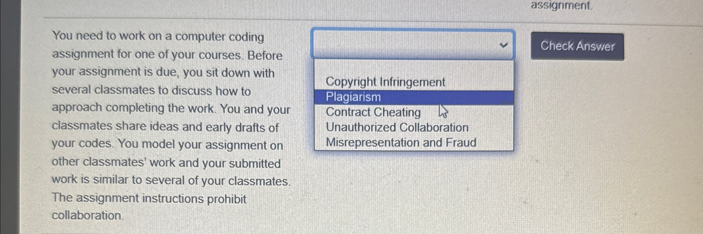 assigniment. You need to work on a computer